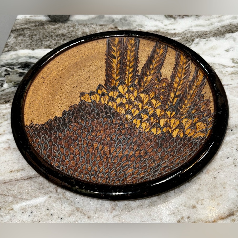 Signed Marnie Feather Pottery Tray
